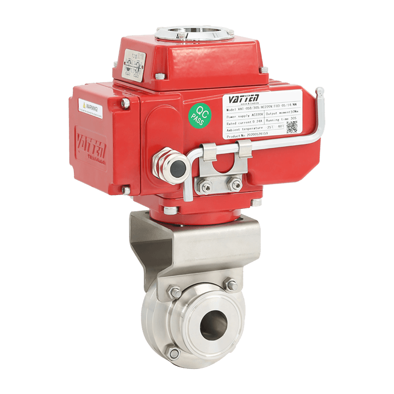 Supapă fluture cu clemă sanitară electrică