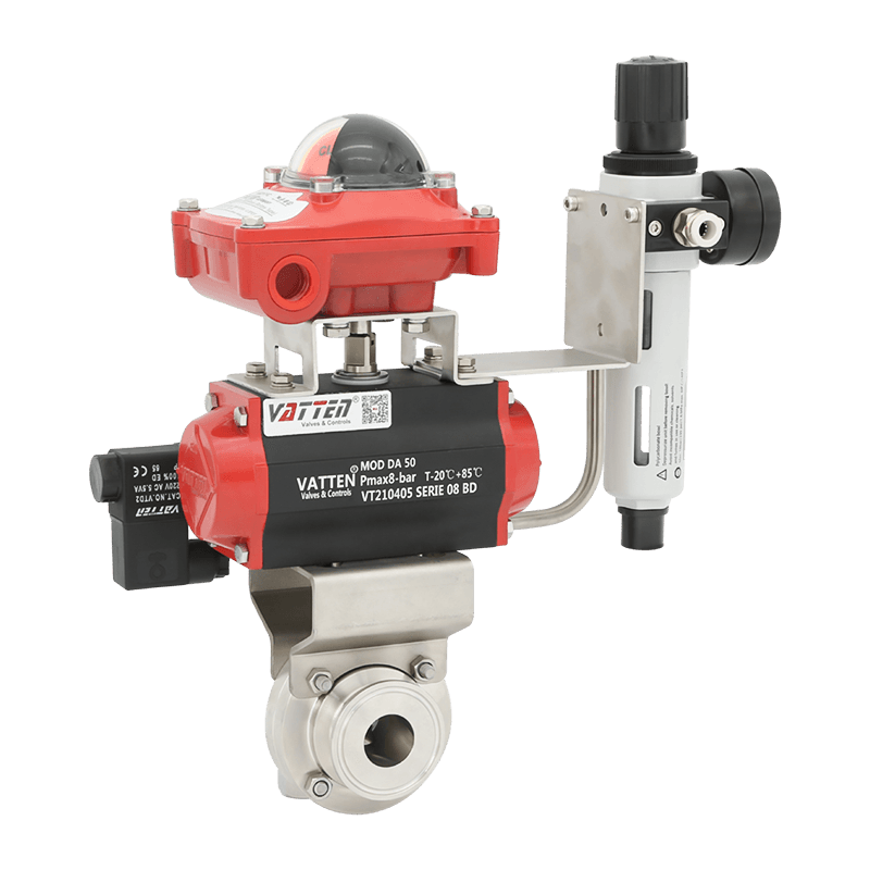 Supapă fluture cu clemă pneumatică