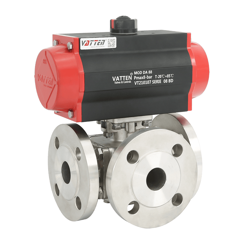 Supapă cu bilă pneumatică cu trei căi